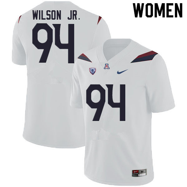 Women #94 Dion Wilson Jr. Arizona Wildcats College Football Jerseys Sale-White - Click Image to Close